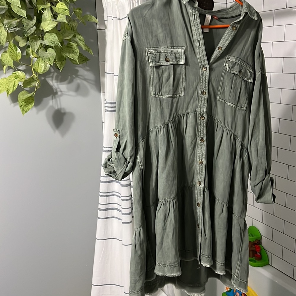 Anthropologie Green Pilcro Dress